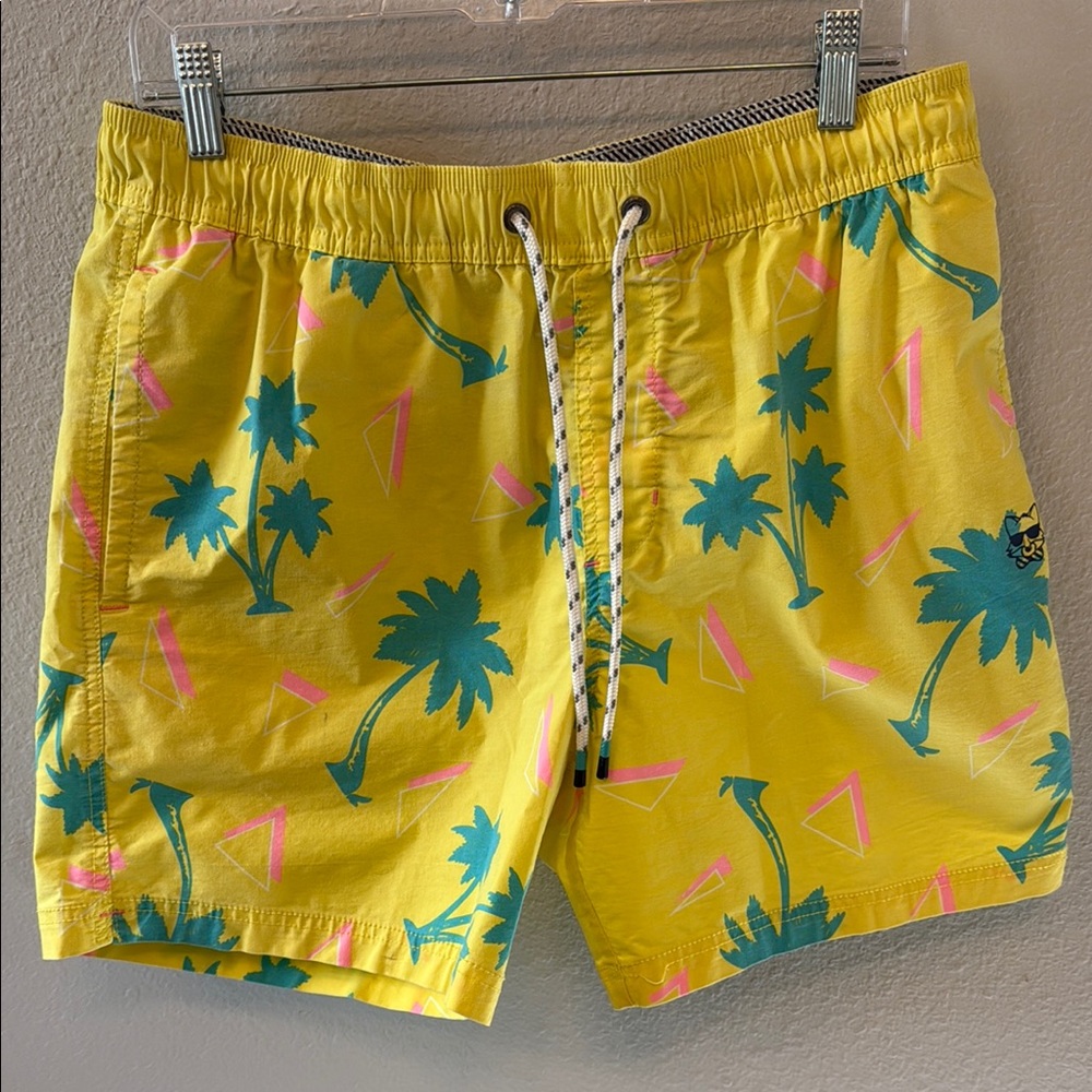 Green and Yellow Trunks with Elastic Waistband